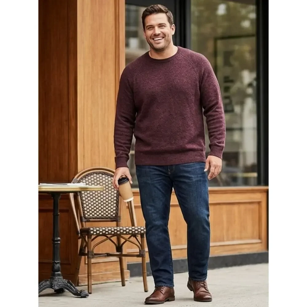 NWT Banana Republic Heathered Crew Neck Knit Stretch Sweater Men Size XXL